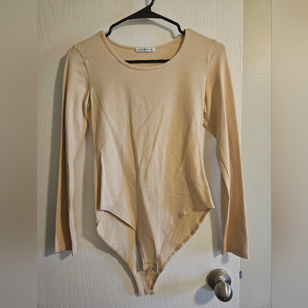 Womens Mangopop Cream Long Sleeve Bodysuit